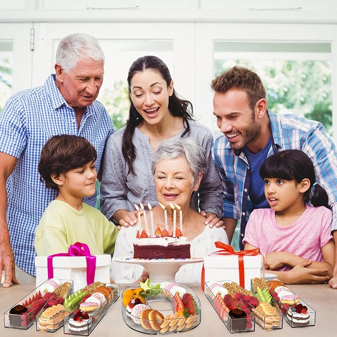 13.8" Extra Large Acrylic Letter Charcuterie Board Box, Reusable Fillable Letter Cake Candy Dish Display Serving Tray for Birthday Anniversary Party Decoration (M)