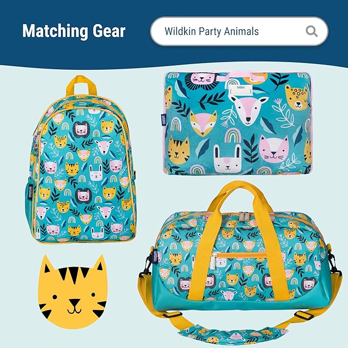 Wildkin Kids Insulated Lunch Bag – Reusable, Ideal for Hot/Cold Snacks, School & Travel - Party Animals
