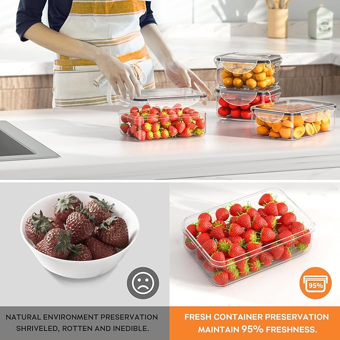 54 PCS Food Storage Containers with Lids Airtight (27 Lids &27 Containers) Leakproof Meal-Prep Kitchen Organization,Reusable Containers for Food Plastic Microwave/Dishwasher Safe with Labels & Pen