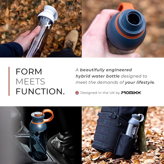 Promixx FORM Water Bottle - Premium Large Water Bottles for Hydration, Infusions and Supplements - Lifetime Durability, Leakproof Water Bottle BPA Free - 26oz / 760ml, Ceramic White