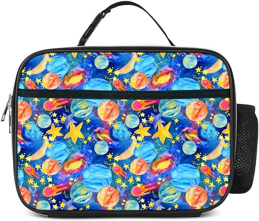 Planet Star Moon Lunch Box Insulated Reusable Lunch Bag Tote Cooler for Women Men Boy Girl School Work Office Picnic