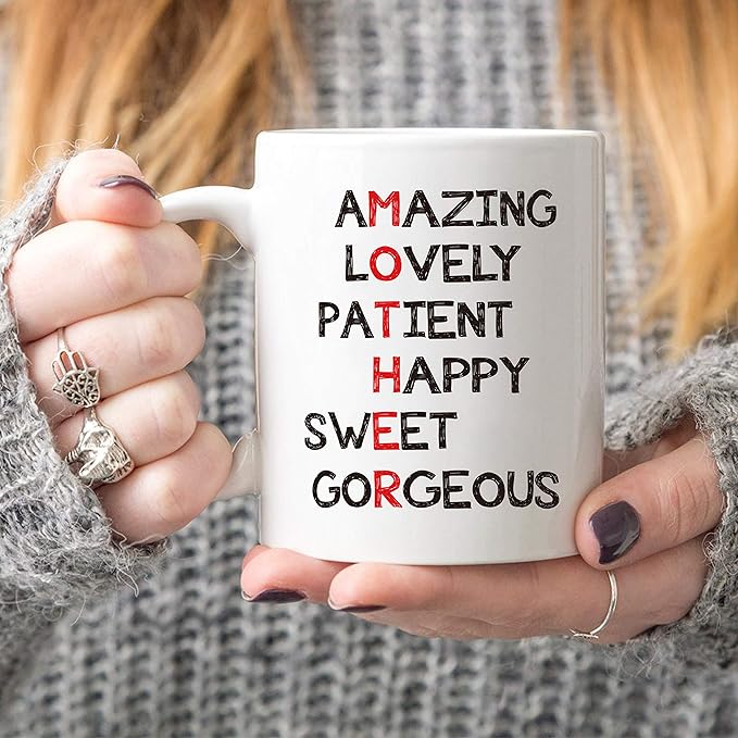 5Aup Christmas Gifts Definition Mother Funny Coffee Mug for Mom, Best Mothers Day Gifts from Child Daughter Son Kids, Unique Birthday Gift for Mother Women Her Novelty Ceramic Cups 11Oz