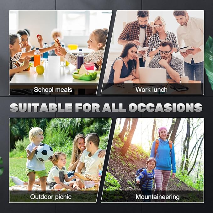 Umigy 3 Pcs Stainless Steel Food Containers 850/1400/2400 ml Metal Bento Lunch Box Stainless Steel Food Storage Containers, Lockable Clips to Leak Proof, Reusable Dishwasher Snack Boxes for Work