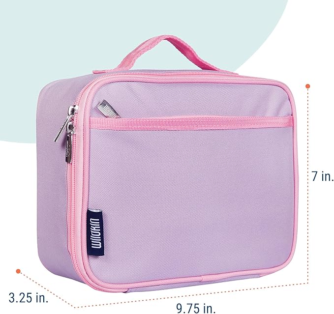 Wildkin Kids Insulated Lunch Box – Durable and Reusable for School & Travel - Lilac