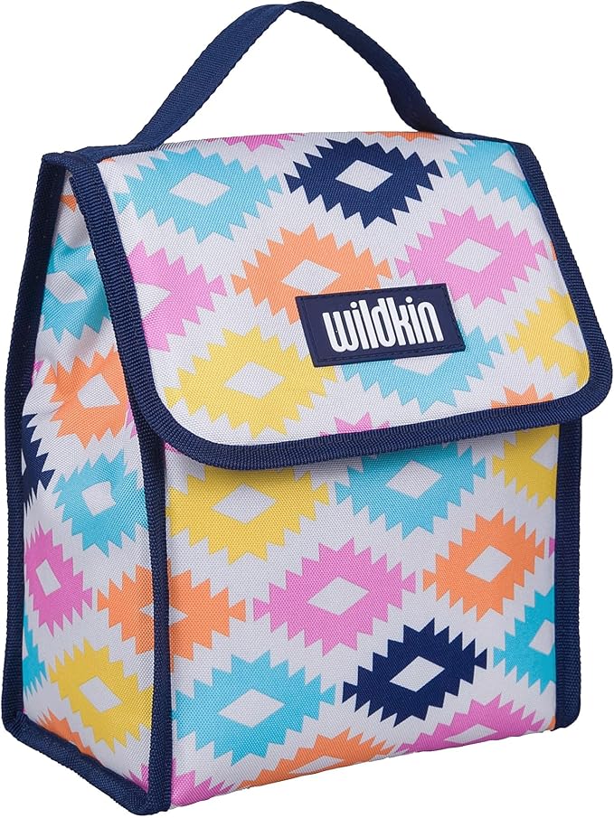 Wildkin Kids Insulated Lunch Bag – Reusable, Ideal for Hot/Cold Snacks, School & Travel - Aztec