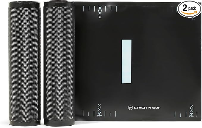 Vacuum Seal Rolls 11" x 25' 2 Pack (50 Feet Total) (Black and Black) 5.5 Mil - BPA Free Commerical Grade Food Saver for Storage, Sous Vide, and Meal Prep Sealer Bag