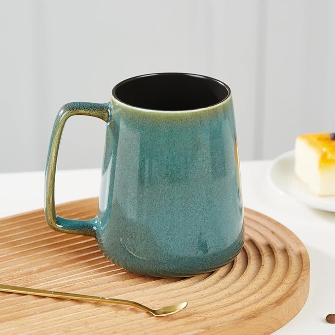 24 OZ Extra Large Ceramic Coffee Mug, Jumbo Coffee Mugs, Big Tea Cups with a Large Handle for Office and Home, Microwave and Dishwasher Safe (24 OZ Green)