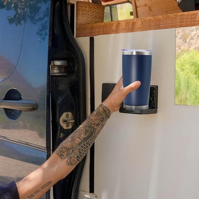 20oz Tumbler Stainless Steel Tumbler Cup with Lid Vacuum Insulated Double Wall Travel Mug, Durable Powder Coated Travel Coffee Tumbler Mug for Hot & Cold Drinks, Navy,4 Pack