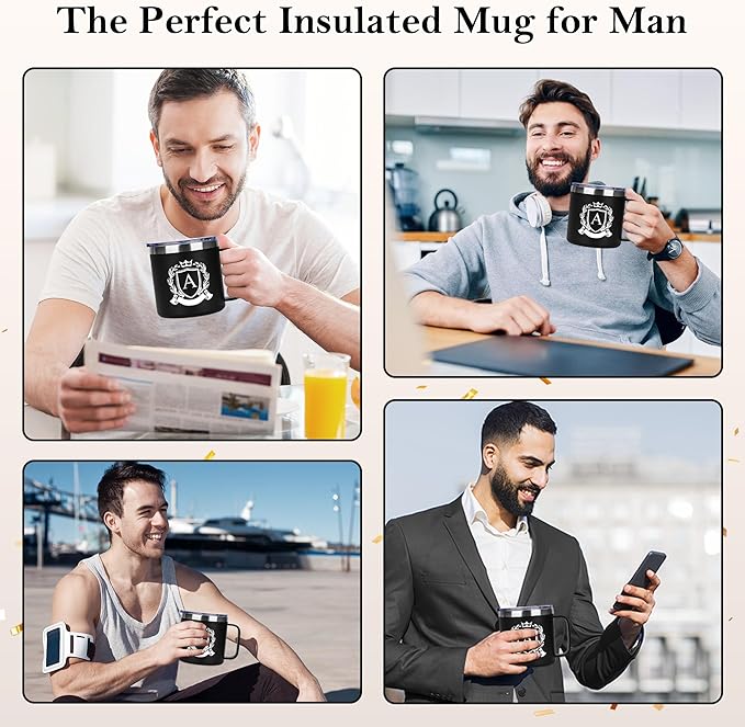 14 Oz Insulated Coffee Mug with Lid Travel Large Cup White Elephant Adults Christmas Gag Funny Who Have Everything Weird Novelty Useful Unique Men Prank Good Hilarious Naughty Dirty Secret Santa Gifts