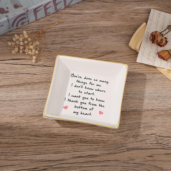 Thank You Gifts for Women Employee Appreciation Gifts for Coworker Friends Teacher Retirement Ceramic Trinket Tray Farewell Gift for Colleague Leaving Job