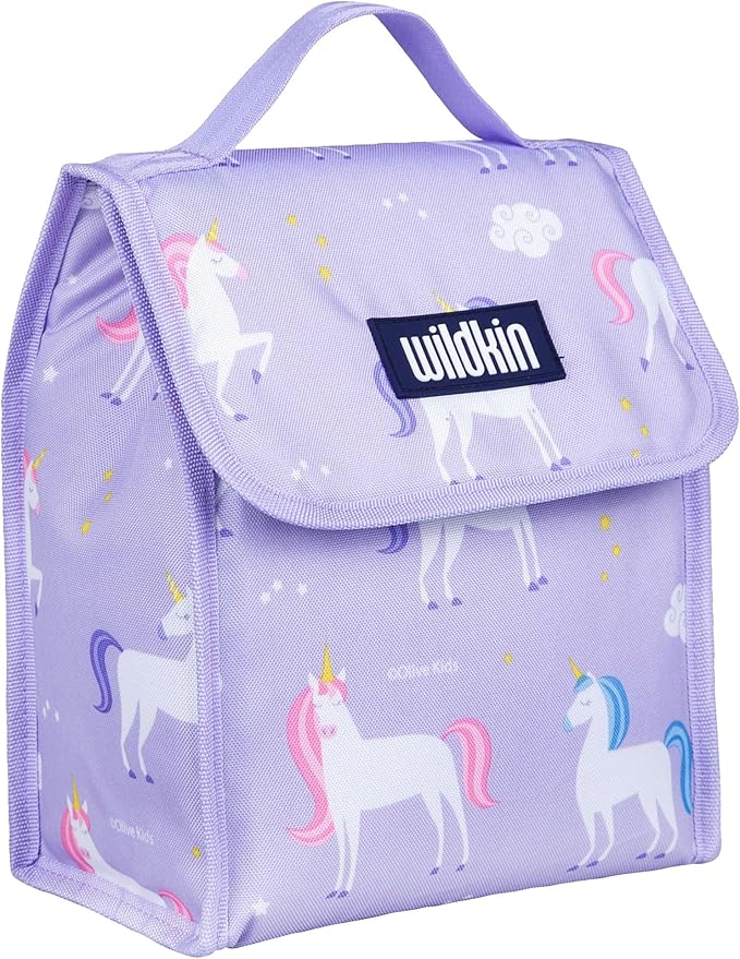 Wildkin Kids Insulated Lunch Bag – Reusable, Ideal for Hot/Cold Snacks, School & Travel - Unicorn