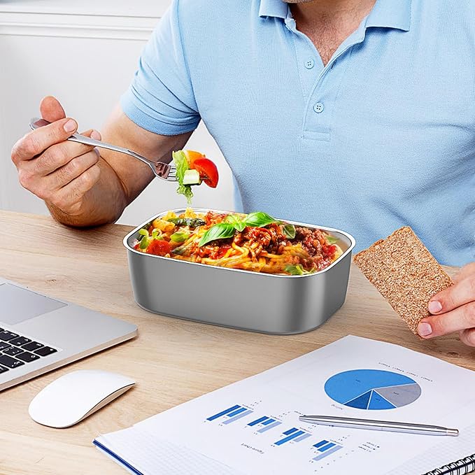 (Only for 1.5L Electric Lunch Box) 1.5L 304 Stainless Steel Inner Container for Electric Lunch Box, Removable Replacement Tray, Easy to Clean, Eco Friendly and Dishwasher Safe