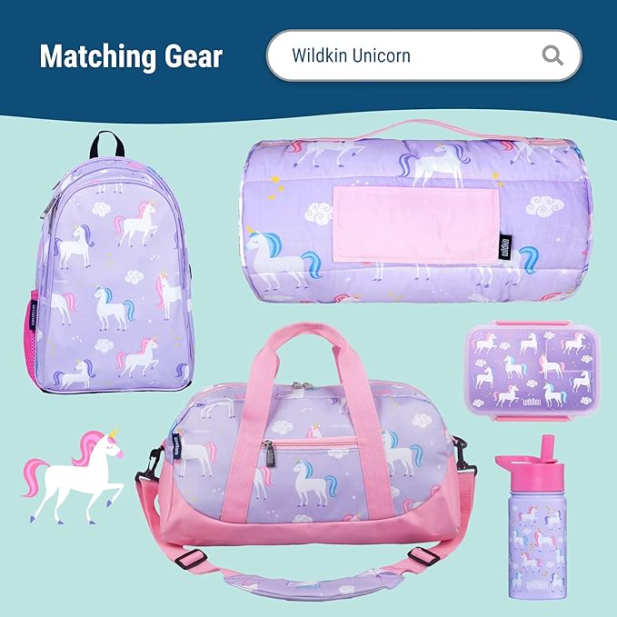Wildkin Kids Insulated Lunch Bag – Reusable, Ideal for Hot/Cold Snacks, School & Travel - Unicorn