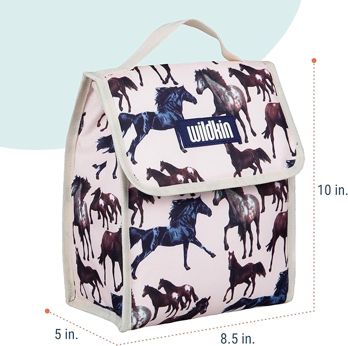 Wildkin Kids Insulated Lunch Bag – Reusable, Ideal for Hot/Cold Snacks, School & Travel - Horse Dreams