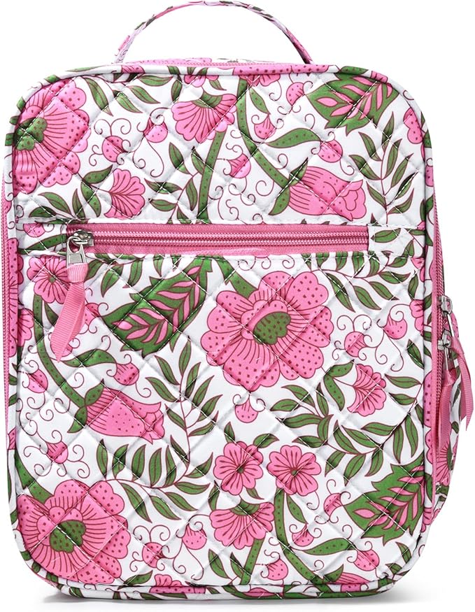 Aileam Lunch Box Lunch Bag for Women Cute Girls Lunch Box Insulated Womens Lunch Bag For Work Quilted Large Capacity Reusable Insulated Cooler for Work School Picnic Travel, Vintage Flower