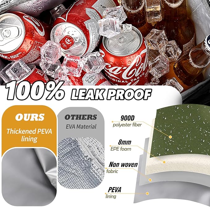 Tactical Lunch Box for Men, Expandable Heavy Duty Double Deck Tactical Lunch Bag with Shoulder Strap, Leakproof & Insulated Lunch Cooler Bag for Adult Work Fishing Picnic Travel,20L Dark Green