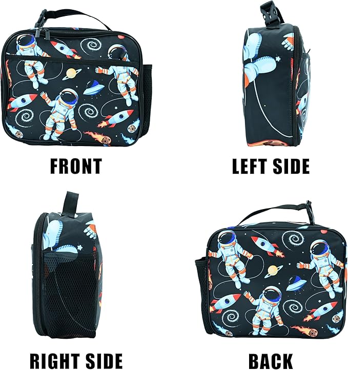 Astronaut Spaceman Lunch Box Insulated Reusable Lunch Bag Tote Cooler for Women Men Boy Girl School Work Office Picnic