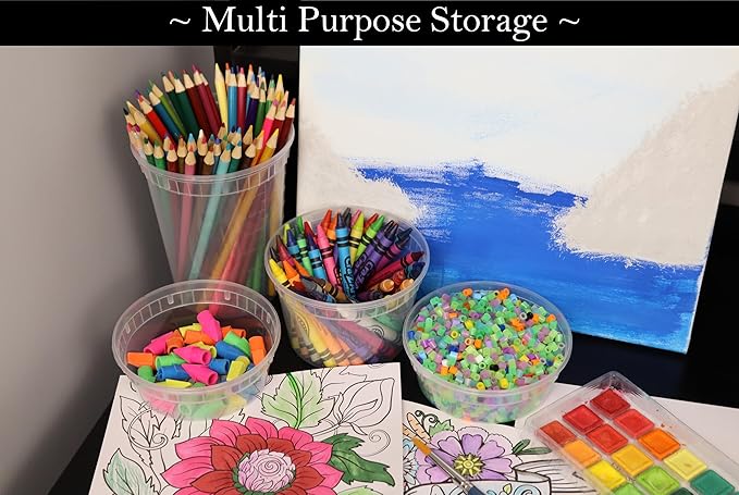 Zekii EXTRA THICK Deli Containers with Lids, Soup Containers w/Lids Airtight, 24Sets 32oz, Disposable, BPA Free, Takeout soup Cups, Meal Prep, Food Storage w/Measurements