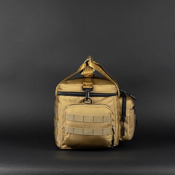 WOLFpak 20L Mini Tactical Lunch Box Cooler Bag - Water-Resistant 1000D Fabric, Insulated, Multiple Pockets, MOLLE & Patch Panel, Ideal for Work, Gym, Hiking (Khaki)