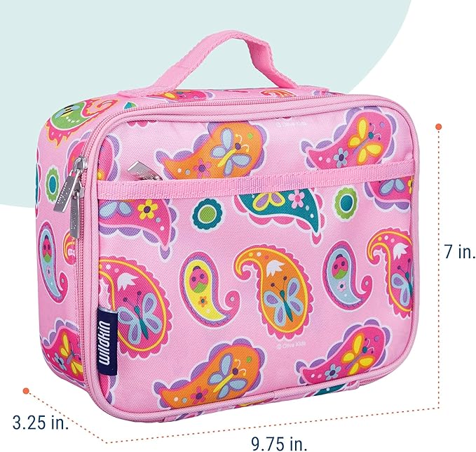 Wildkin Kids Insulated Lunch Box – Durable and Reusable for School & Travel - Paisley