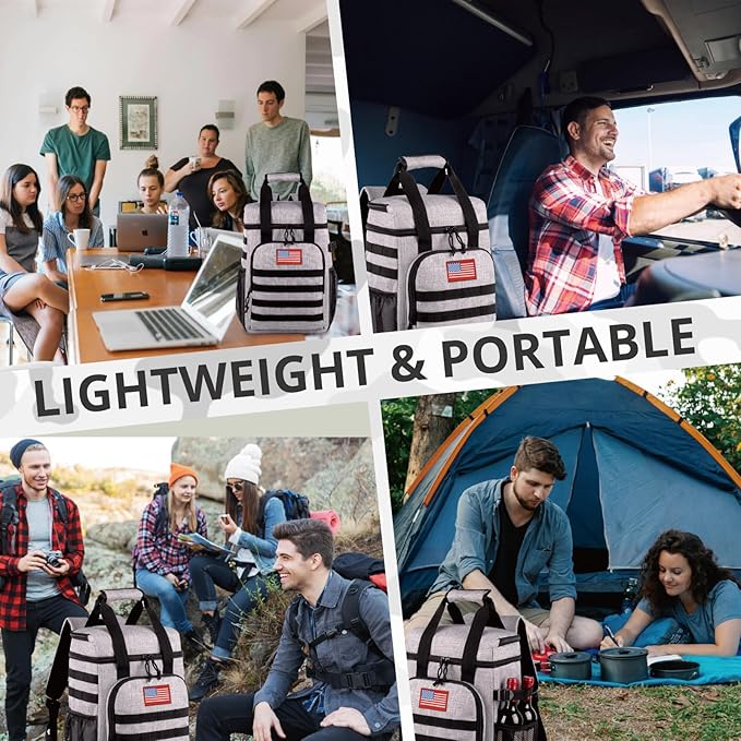 Tactical Backpack Cooler,Lunch Backpack for Men Adults Work with Handle，Soft Cooler Backpack Insulated Waterproof Leak Proof