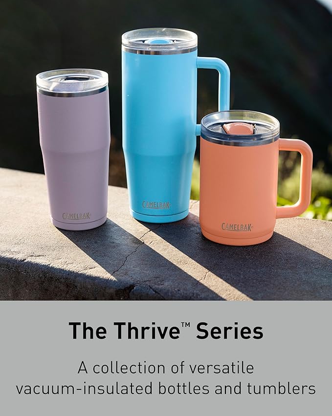CamelBak Thrive Leak-Proof 16 oz Mug, Insulated Stainless Steel - for Travel, Coffee, Tea, hot Beverages - Spill Proof - Cup-Holder Compatible, Navy