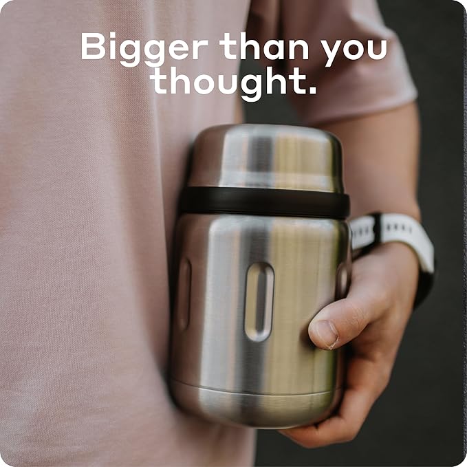 BOBBER 24 oz Insulated Stainless Steel Thermos for Hot Food with Extra-Wide Mouth, Built-in Spoon and Bowl – Keeps Food Hot for 14 Hours and Cold for 20 Hours (Matte)
