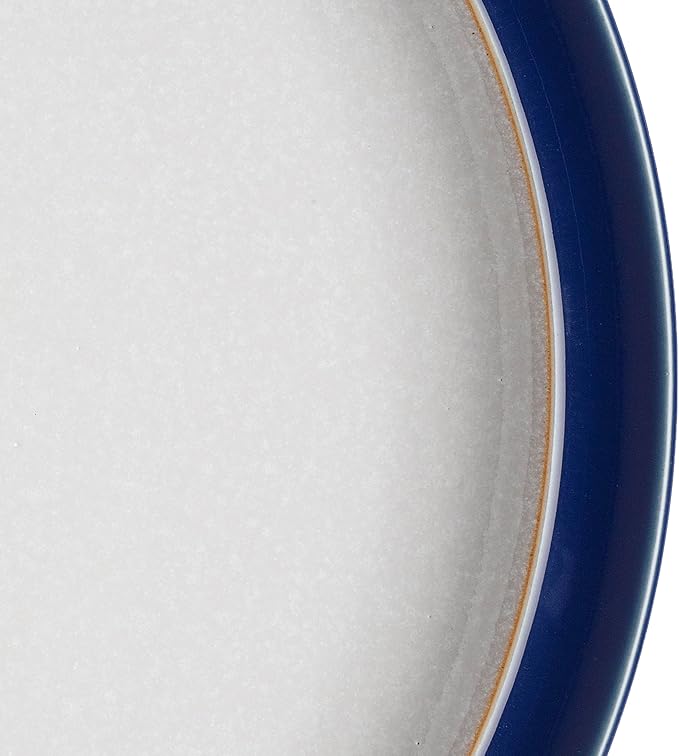 Denby - Elements Dark Blue 3 Piece Set For 1 - Contemporary One Person Ceramic Tableware - Dishwasher & Microwave Safe, Scratch Resistant Stoneware - Includes 1 x Large Plate, Side Plate & Cereal Bowl
