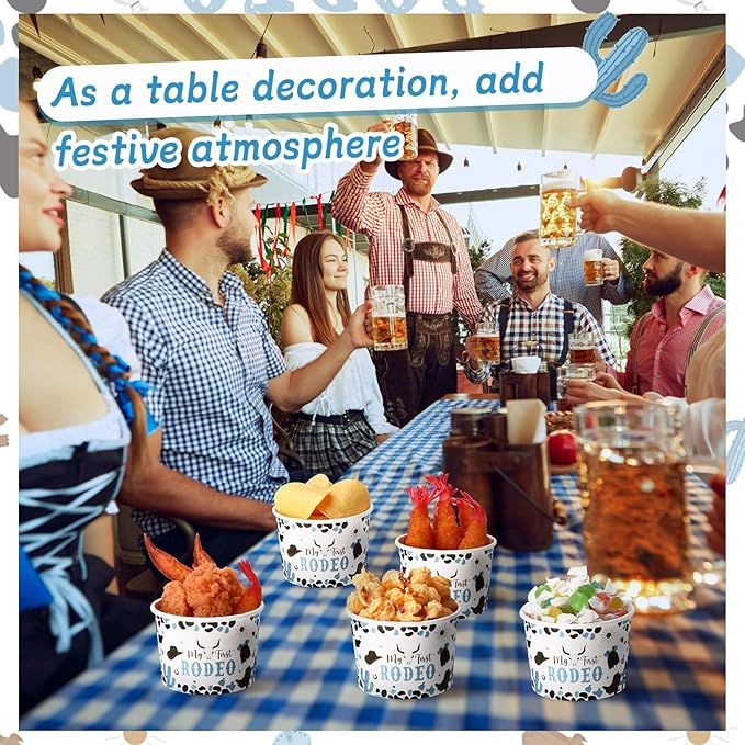 50 Pack My First Rodeo Birthday Party Supplies Decorations 1st Rodeo Party Treat Snack Cups 9 oz Western Cowboy Disposable Dessert Bowls Paper Soup Bowls for Hot or Cold Food Boy Baby Shower