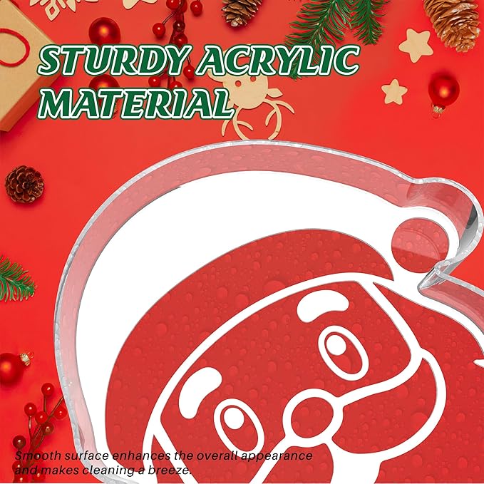 11" Christmas Tree Charcuterie Boards, Acrylic Reusable Serving Tray for Dessert Appetizer Display, Cute Decorative Snack Platter for Xmas Party Table Decoration