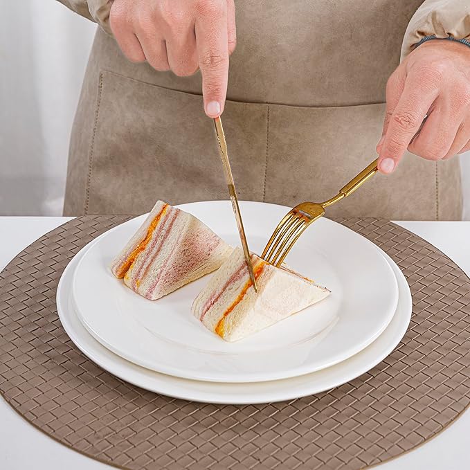 16 Piece White Dinnerware Sets for 4, Porcelain Plates and Bowls Sets, Dishwasher Oven and Microwave Safe - Elegant Kitchen Dish Sets, QOMO-1996