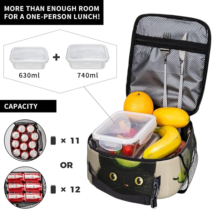 Avocado Insulated Lunch Box for Women Men Avocado Lunch Bag for Work,Picnic,Travel,Hiking,Beach Polyester