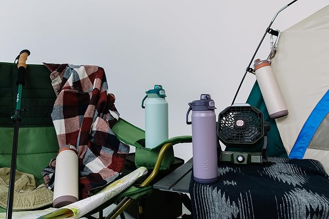 ZULU Powerfill Pro 24oz Stainless Steel Water Bottle with Quick Fill Lid, Triple Walled Vacuum Insulated Metal, Leak Proof Locking Lid, Sip and Chug, Reusable BPA Free, Amethyst