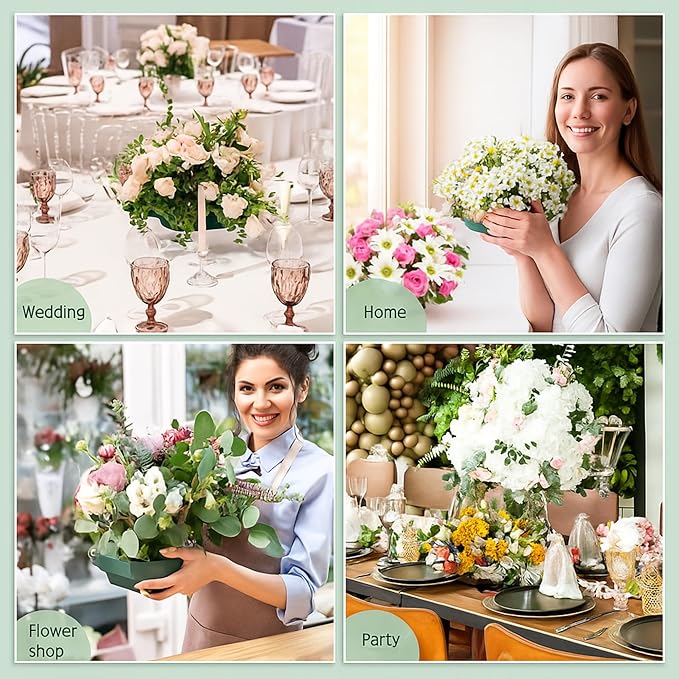 Sabary 18 Pack Large Size 8.5 x 6.7 Inch Floral Foam Bowl Floral Arrangements Supplies Foam in Bowls Flower Bowl with Blocks Kits for Table Party Wedding Festival Flower Holiday Decorating