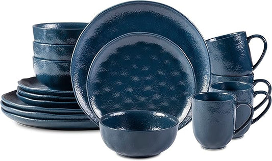 16-Piece Dinnerware Set Service for 4, Plates and Bowls Set, Microwave and Dishwasher Safe,Scratch Resistant, Grey