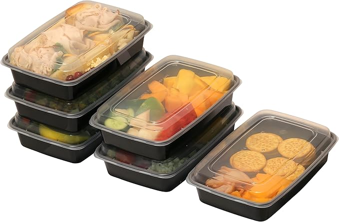 16 Pack - SimpleHouseware 1 Compartment Food Grade Meal Prep Storage Container Boxes, 28 Ounces