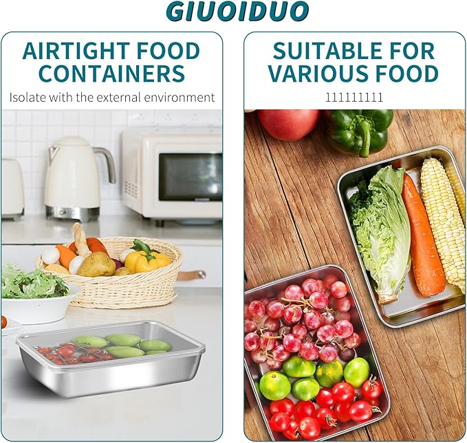 stainless steelFood Storage 12-Pack Lunch BoxContainers setsstorage box with lidfreezer FrozenKitchen tra with lidOven plateSide dish plate Freezer & Dishwasher Safe