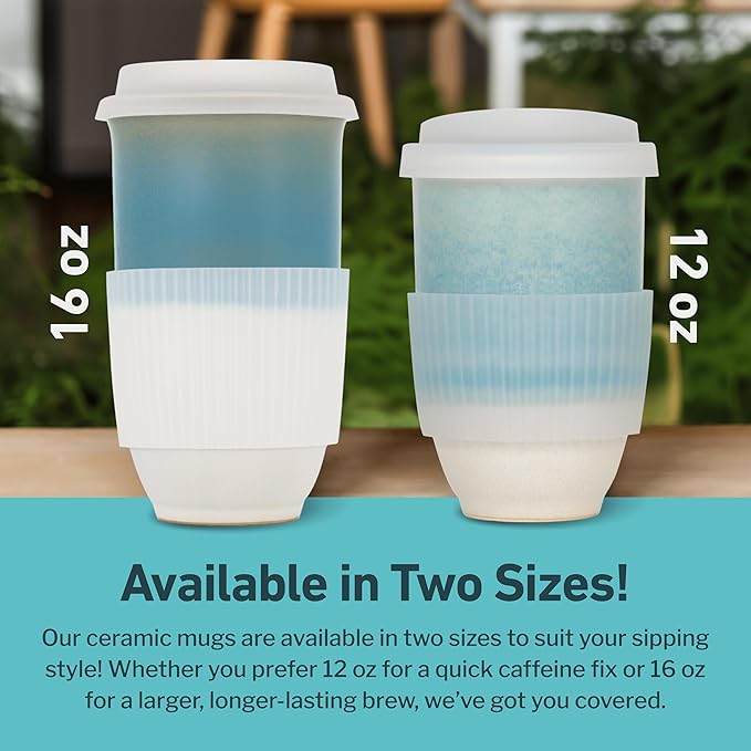 Travel Coffee Tumbler – Travel Mug - On the Go Coffee Mug – Microwave & Dishwasher Safe Green CoffeeTumbler - Gifts For Women Men Him Her – 16oz – Lagoon