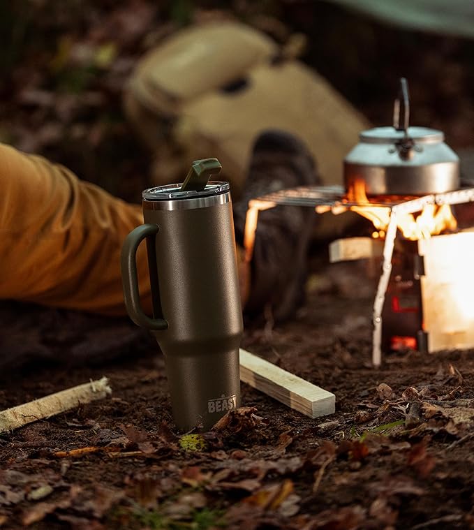 Beast 50 oz Tumbler Stainless Steel Vacuum Insulated Coffee Ice Cup Double Wall Travel Flask (Army Green)