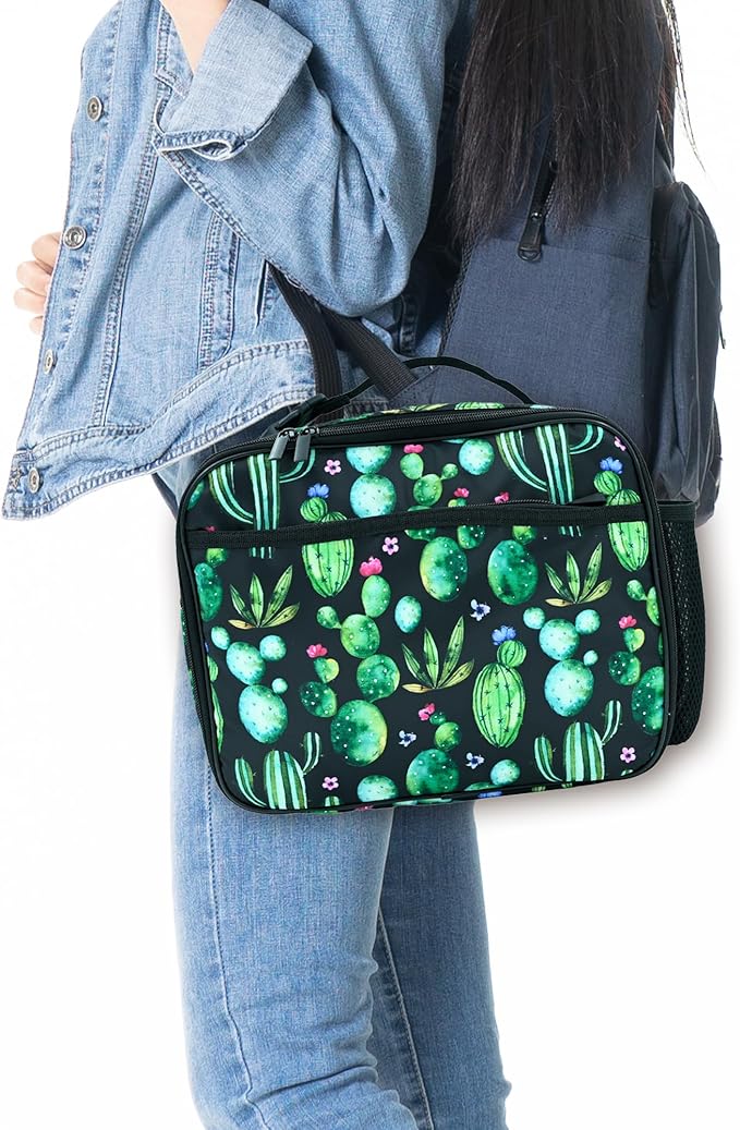 Cactus Lunch Box Insulated Reusable Lunch Bag Tote Cooler for Women Men Boy Girl School Work Office Picnic