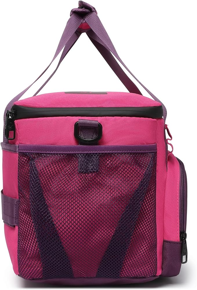 SUNNY BIRD 12L Large Insulated Lunch Bag, Leakproof and Foldable Lunch Cooler Box for Women Adult and Men, Fits 18 Cans (Purple)