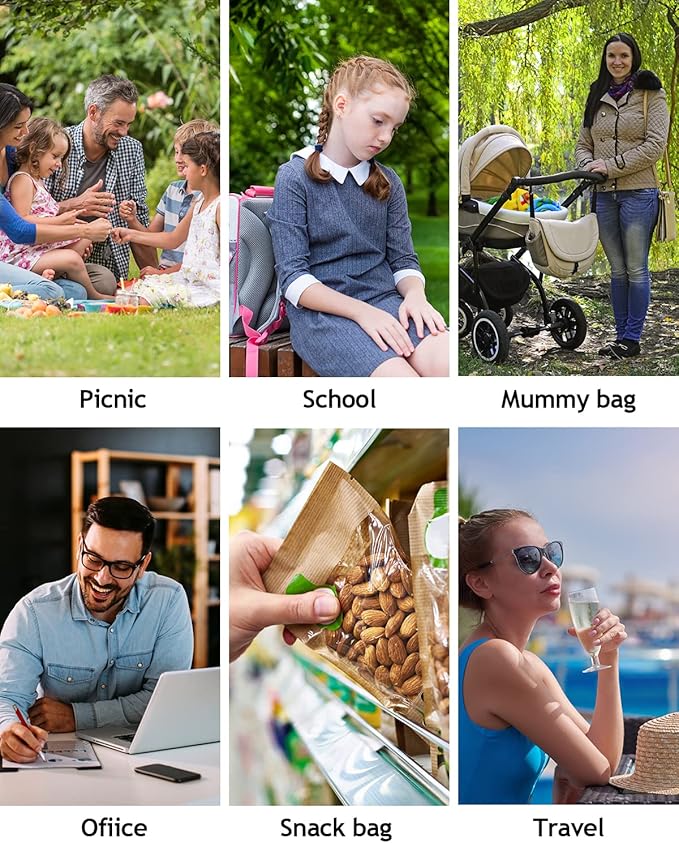 yookee home Black Lunch Bag, Insulated Lunch Box, Thick and Reusable Thermal Lunch Tote Bag, Small Neoprene Lunchbags with Zipper for Adults Kids Nurse Teacher School Work Outdoor Travel Picnic