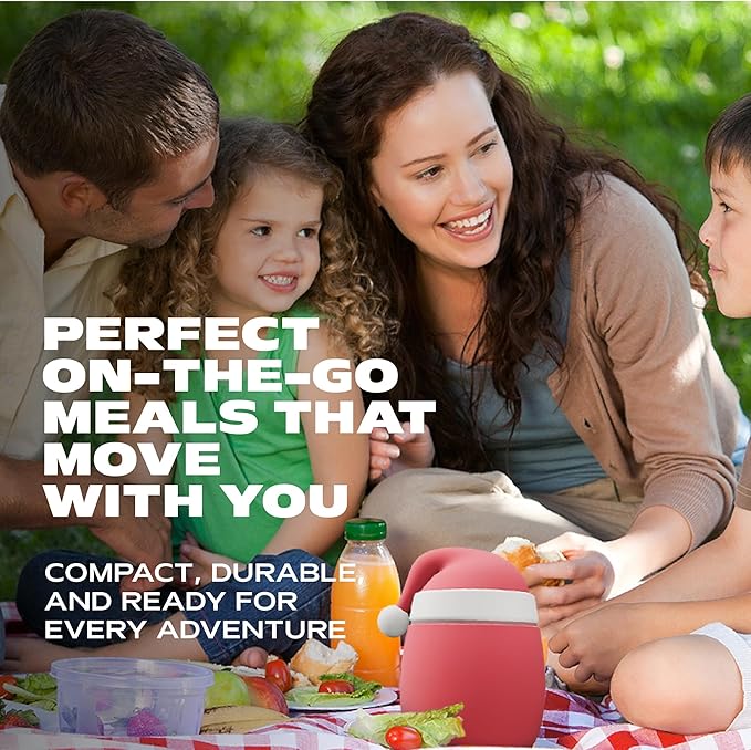 Bestie Foodie Kids Insulated Food Jar – Cute Character Lunch Container for Children, BPA-Free Stainless Steel, Leakproof & Vacuum Sealed, Keeps Food Hot or Cold, Easy to Clean, 16oz