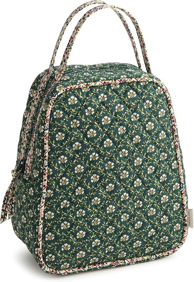 Vera Bradley Premium Cotton Lunch Bag, Mistletoe Lattice