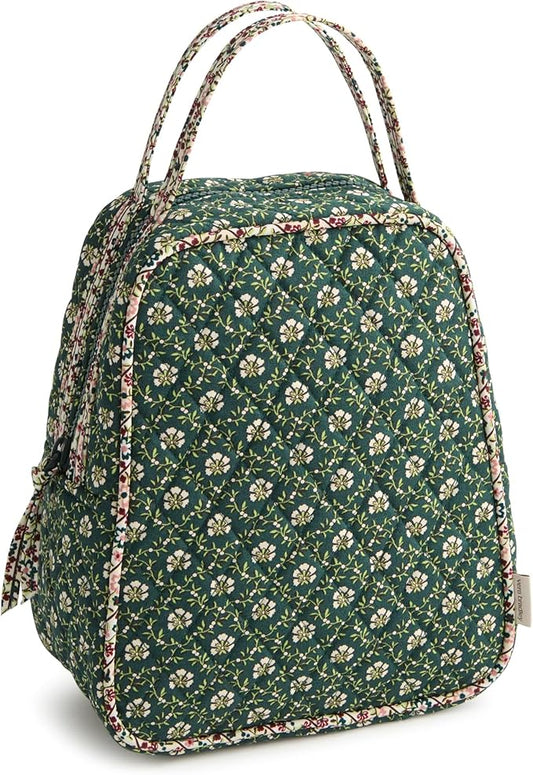 Vera Bradley Premium Cotton Lunch Bag, Mistletoe Lattice