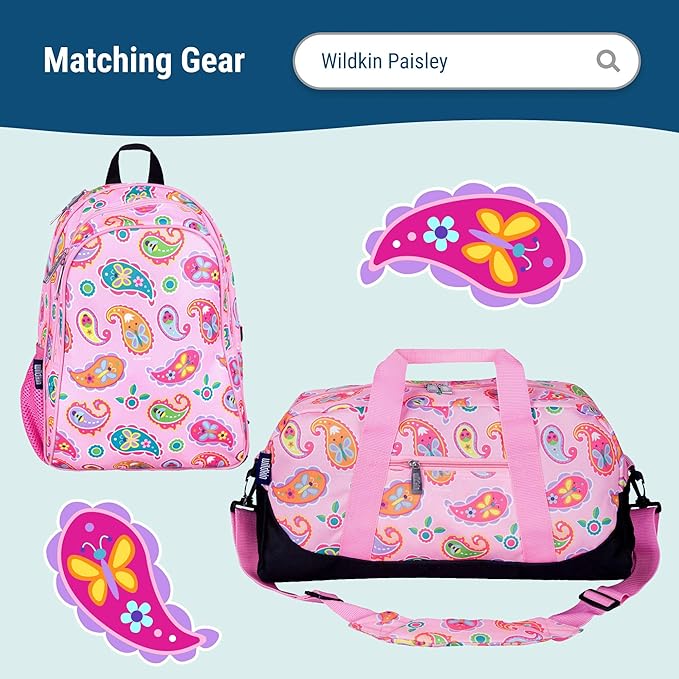 Wildkin Kids Insulated Lunch Box – Durable and Reusable for School & Travel - Paisley