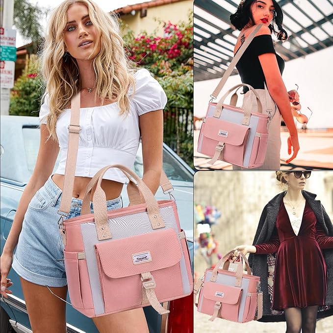 Weitars Insulated Lunch Bag for Women,Leak Proof Lunch Box for Work,Extra Large Lunch Tote Bag With Removable Shoulder Strap with Side Pockets,Reusable Lunch Bag For Picnic Hiking