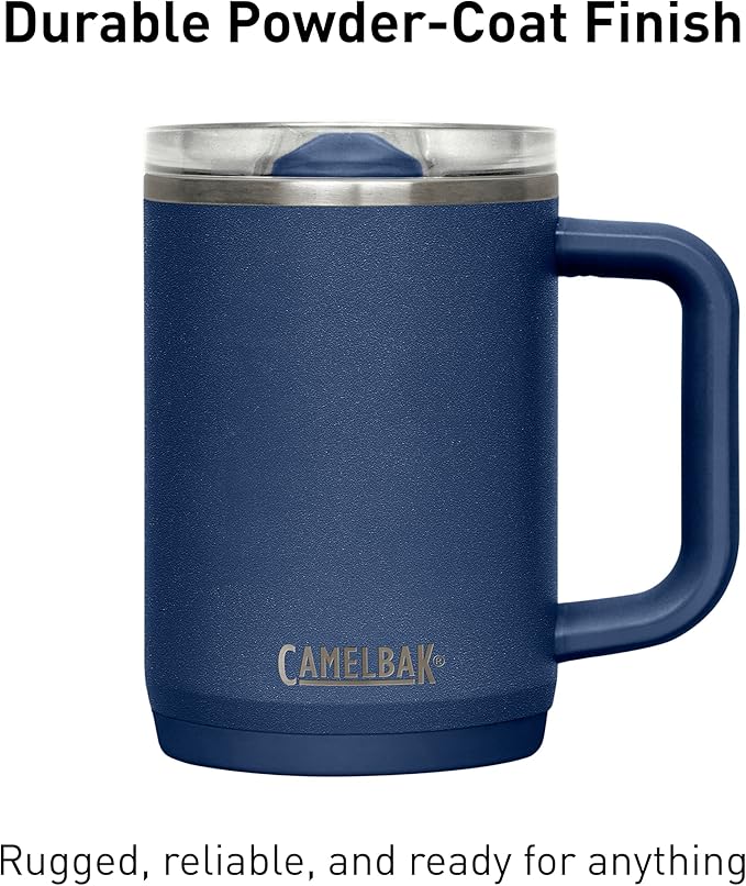 CamelBak Thrive Leak-Proof 16 oz Mug, Insulated Stainless Steel - for Travel, Coffee, Tea, hot Beverages - Spill Proof - Cup-Holder Compatible, Navy