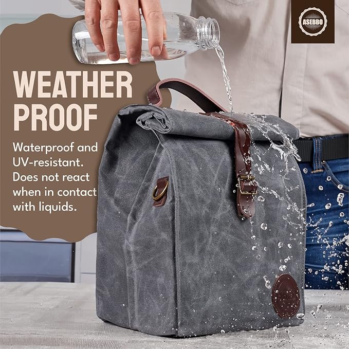 ASEBBO Insulated Lunch Bag for Women & Men (Grey)