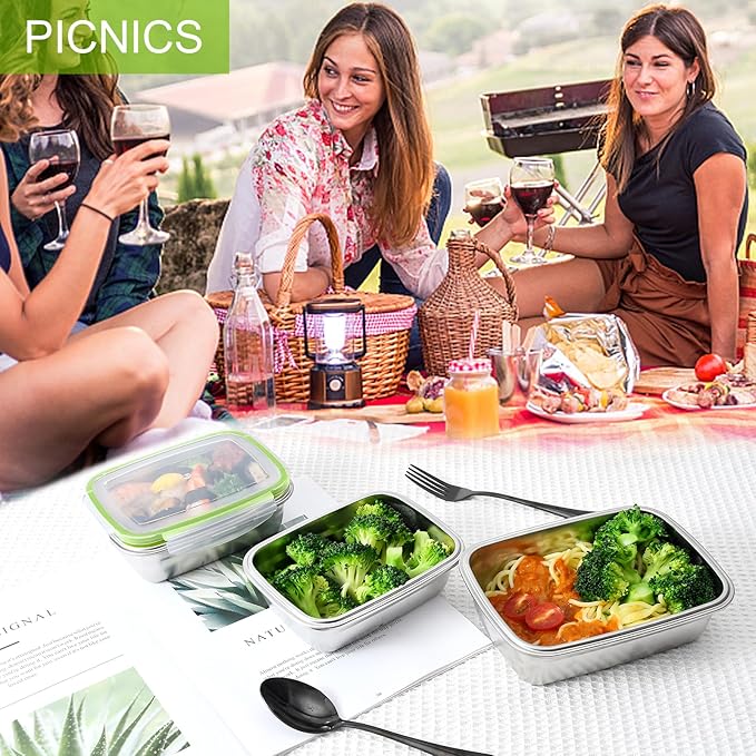 UPTRUST Stainless Steel Food Storage Containers | Leak Proof & Airtight Lids | Set of 9 Containers, Dishwasher & Freezer Safe